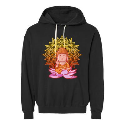 Buddha Monk Namaste Day Smile Happy Laugh Buddhism Gift Garment-Dyed Fleece Hoodie