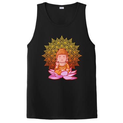 Buddha Monk Namaste Day Smile Happy Laugh Buddhism Gift PosiCharge Competitor Tank