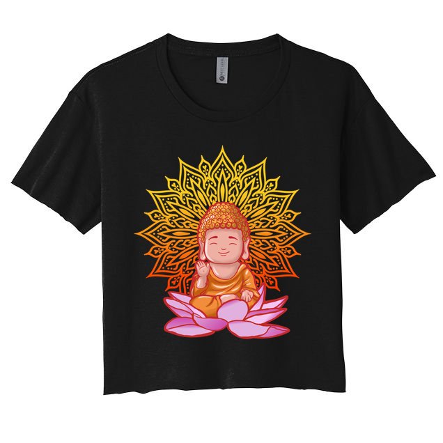Buddha Monk Namaste Day Smile Happy Laugh Buddhism Gift Crop Top