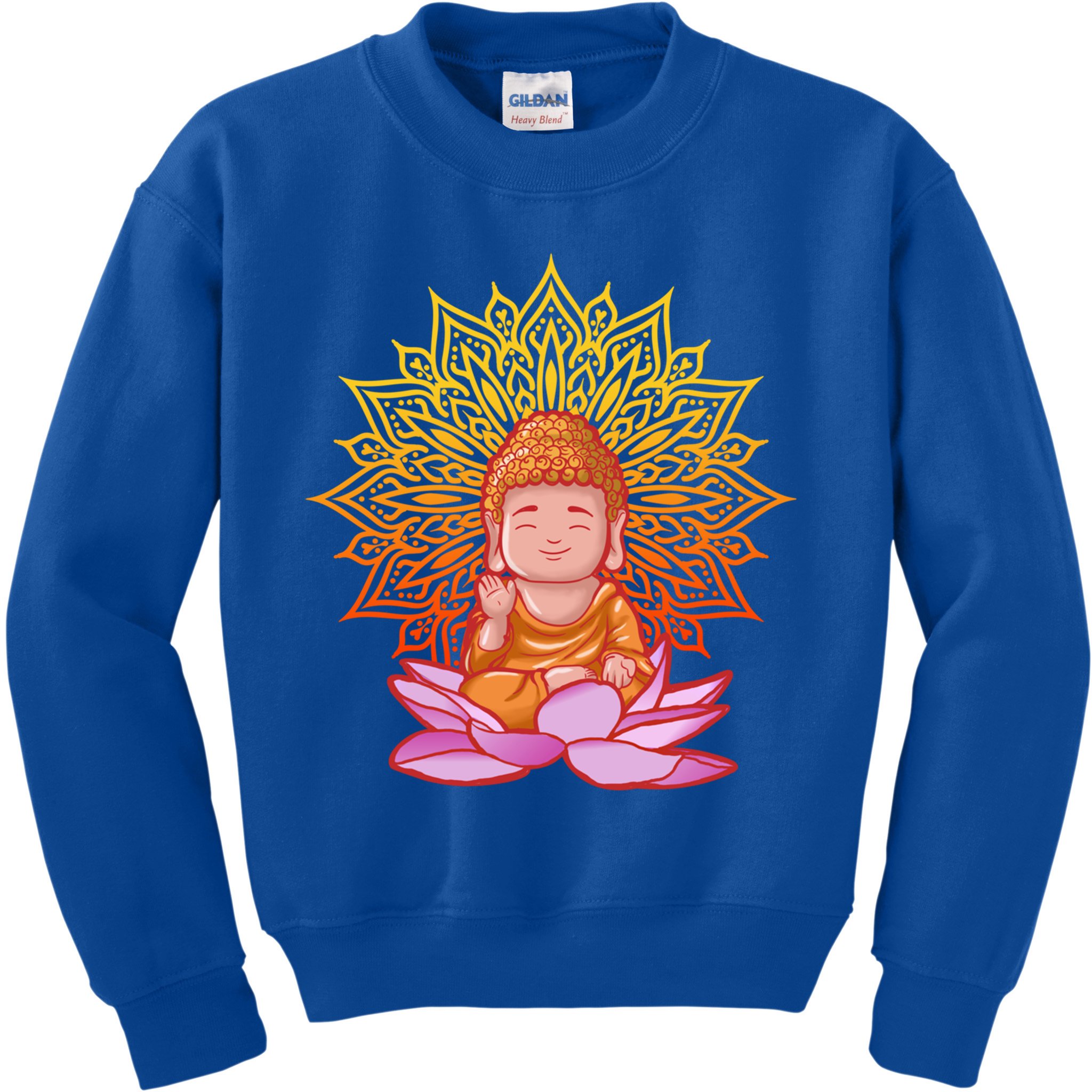 Buddha Monk Namaste Day Smile Happy Laugh Buddhism Gift Kids Sweatshirt