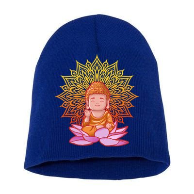 Buddha Monk Namaste Day Smile Happy Laugh Buddhism Gift Short Acrylic Beanie