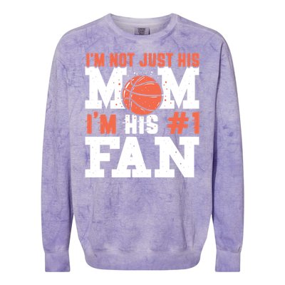 Basketball Mother Number 1 Fan Gift Basketball Mom Cute Gift Colorblast Crewneck Sweatshirt