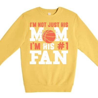 Basketball Mother Number 1 Fan Gift Basketball Mom Cute Gift Premium Crewneck Sweatshirt