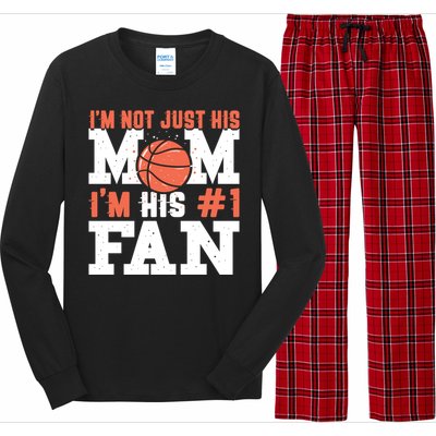 Basketball Mother Number 1 Fan Gift Basketball Mom Cute Gift Long Sleeve Pajama Set