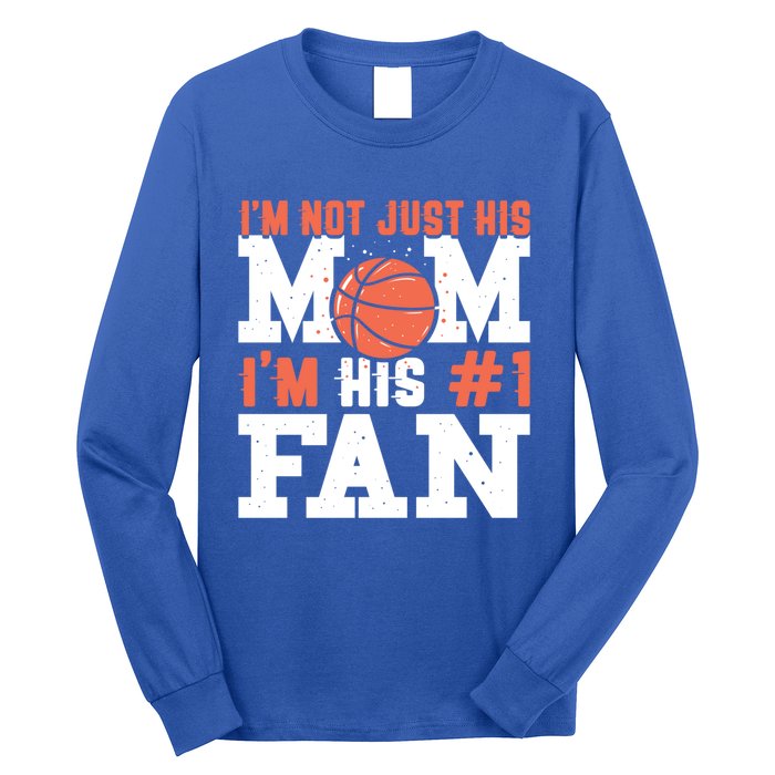 Basketball Mother Number 1 Fan Gift Basketball Mom Cute Gift Long Sleeve Shirt