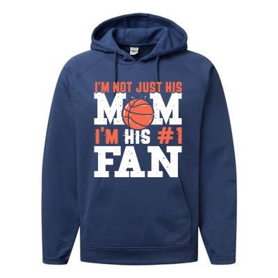 Basketball Mother Number 1 Fan Gift Basketball Mom Cute Gift Performance Fleece Hoodie