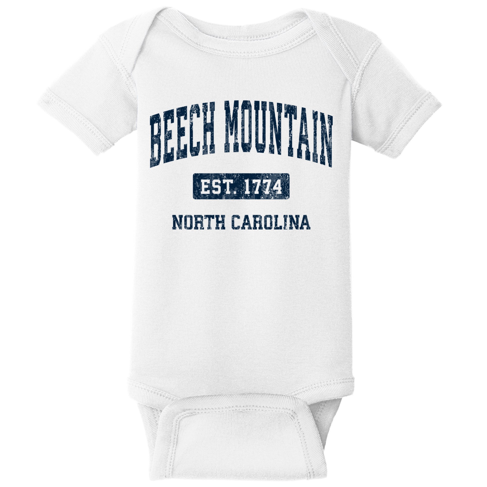 Beech Mountain North Carolina Nc Vintage Athletic Sports Baby Bodysuit