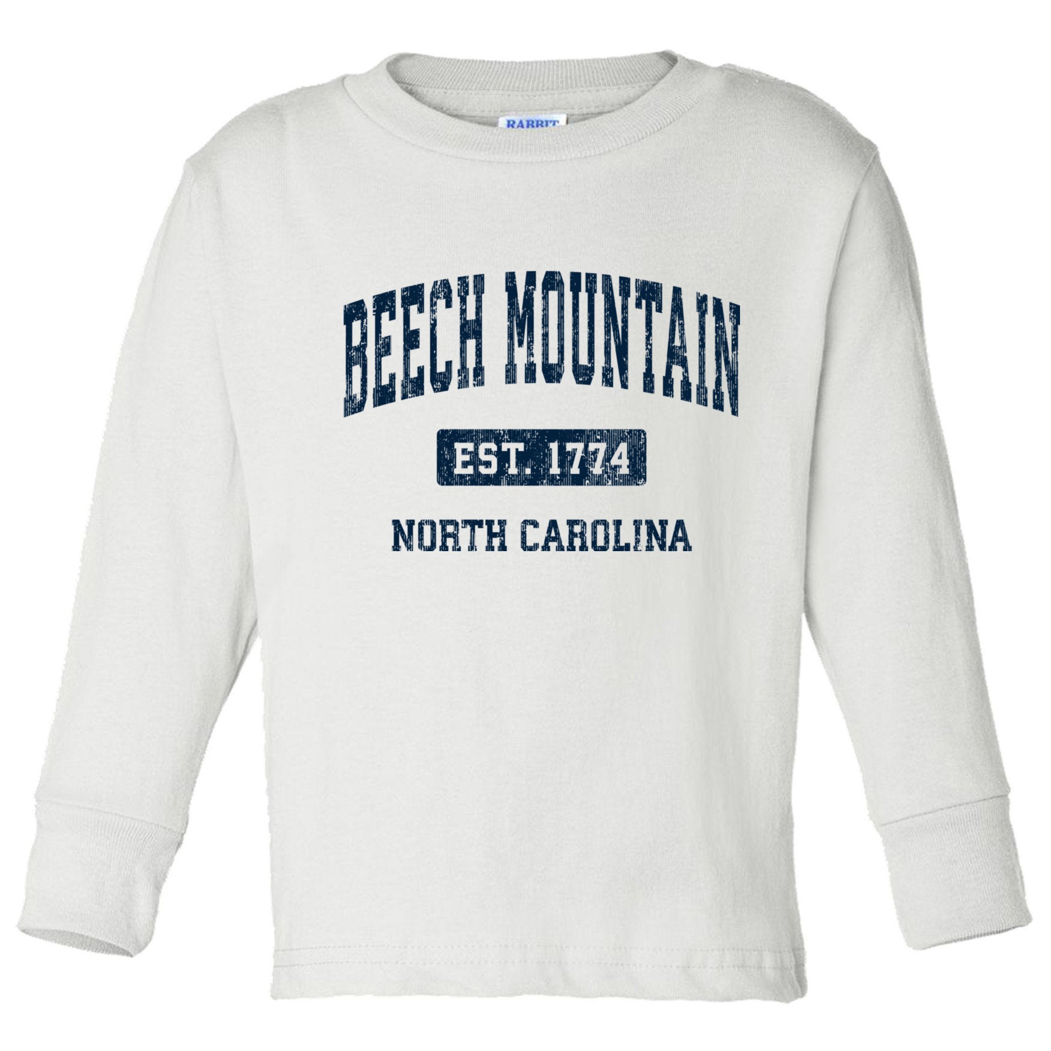 Beech Mountain North Carolina Nc Vintage Athletic Sports Toddler Long Sleeve Shirt