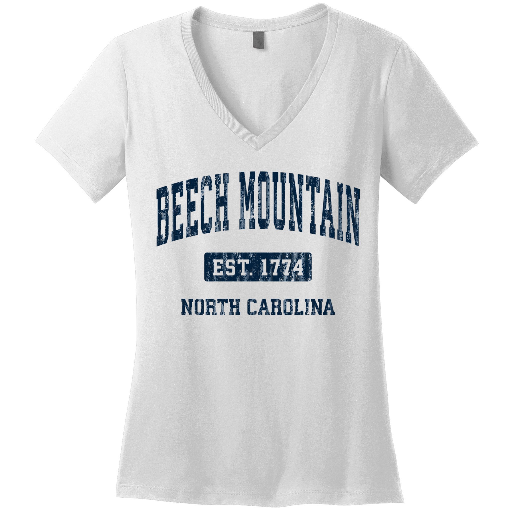 Beech Mountain North Carolina Nc Vintage Athletic Sports Women's V-Neck T-Shirt
