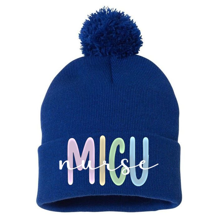 Best Micu Nurse Appreciation Medical Intensive Care Unit Gift Pom Pom 12in Knit Beanie