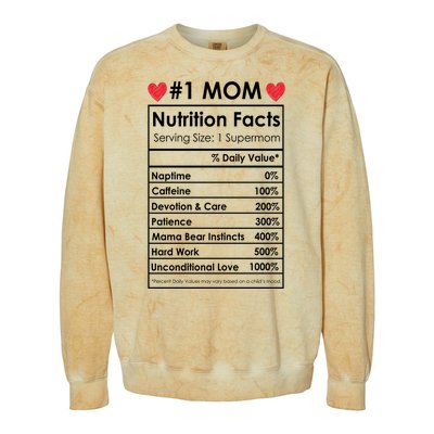 Best Mom Nutrition Facts Colorblast Crewneck Sweatshirt