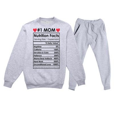 Best Mom Nutrition Facts Premium Crewneck Sweatsuit Set