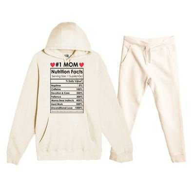 Best Mom Nutrition Facts Premium Hooded Sweatsuit Set