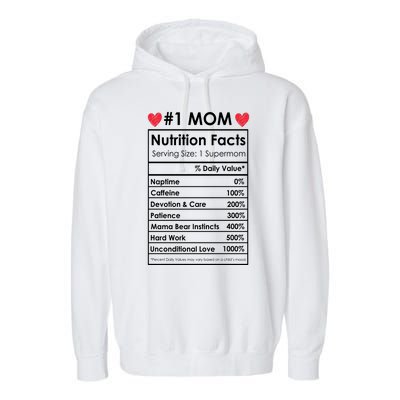 Best Mom Nutrition Facts Garment-Dyed Fleece Hoodie