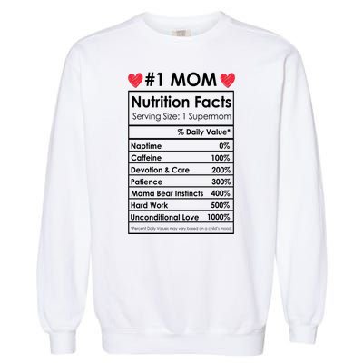 Best Mom Nutrition Facts Garment-Dyed Sweatshirt