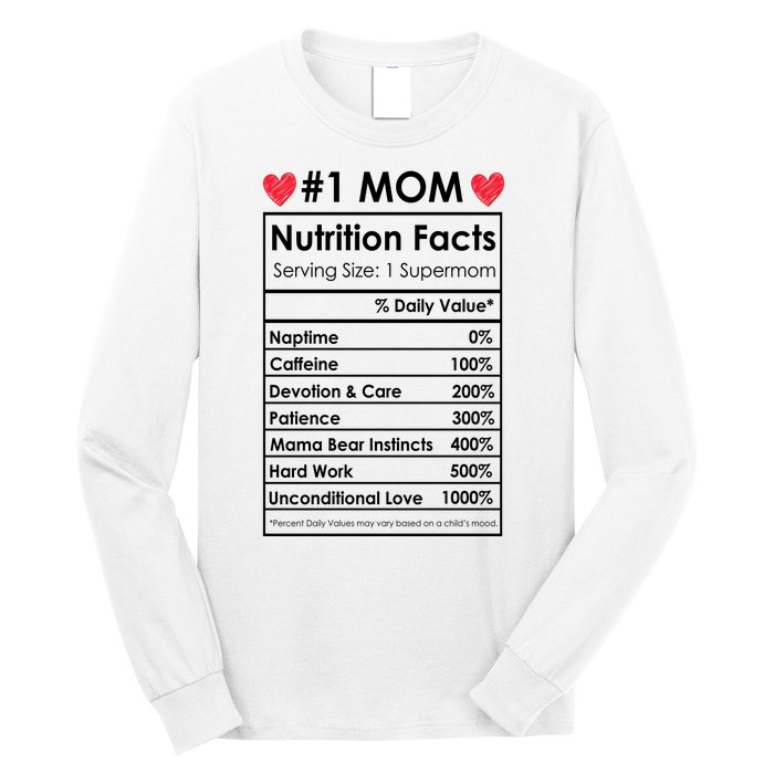 Best Mom Nutrition Facts Long Sleeve Shirt