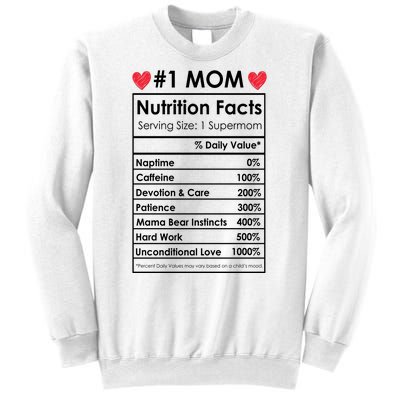 Best Mom Nutrition Facts Sweatshirt