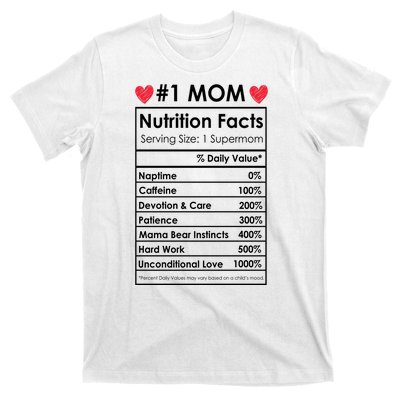 Best Mom Nutrition Facts T-Shirt