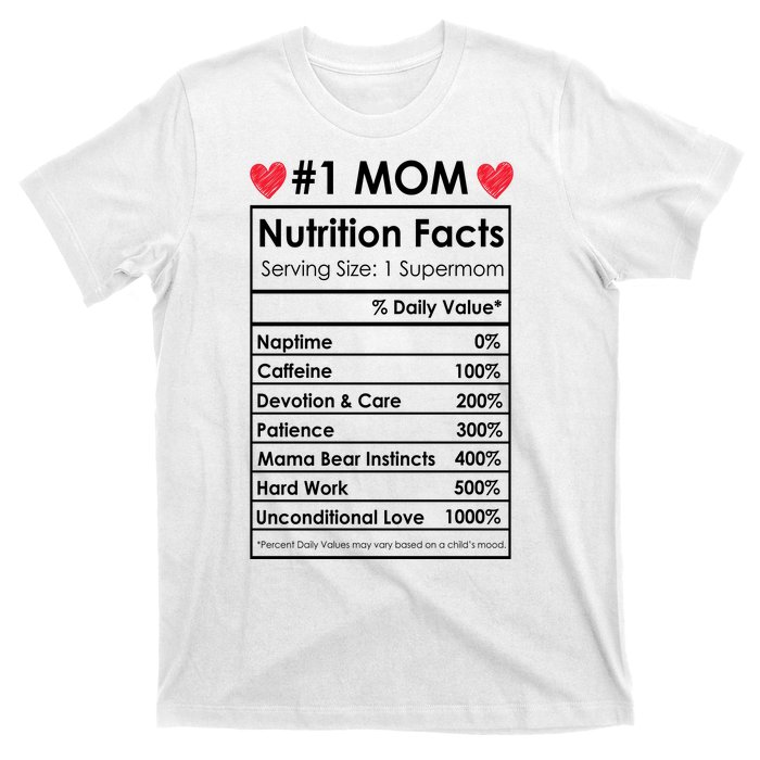 Best Mom Nutrition Facts T-Shirt