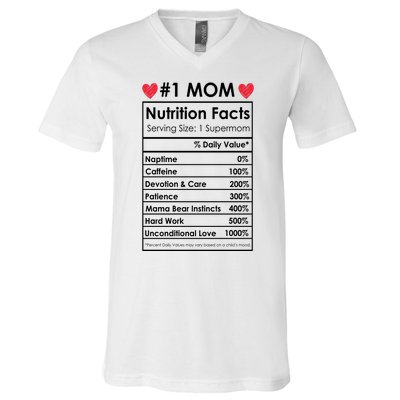 Best Mom Nutrition Facts V-Neck T-Shirt