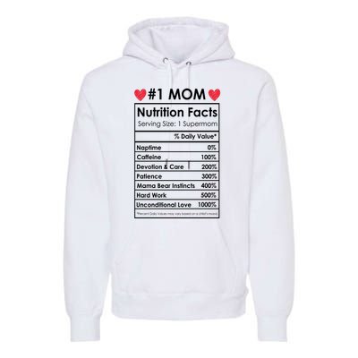 Best Mom Nutrition Facts Premium Hoodie