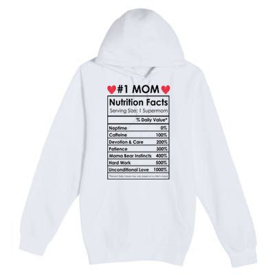 Best Mom Nutrition Facts Premium Pullover Hoodie