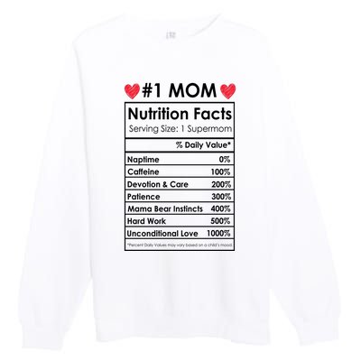 Best Mom Nutrition Facts Premium Crewneck Sweatshirt