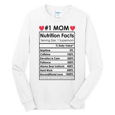 Best Mom Nutrition Facts Tall Long Sleeve T-Shirt