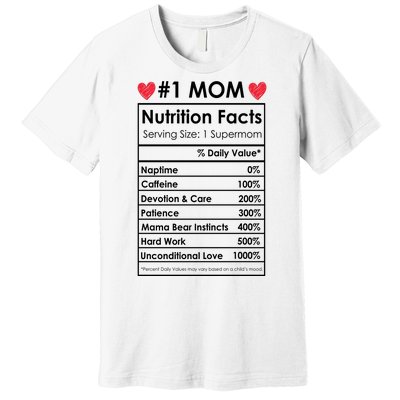 Best Mom Nutrition Facts Premium T-Shirt