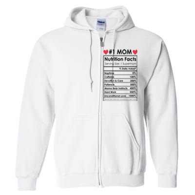 Best Mom Nutrition Facts Full Zip Hoodie