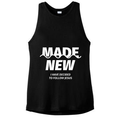 Baptism  Made new I have decided to follow Jesus Ladies PosiCharge Tri-Blend Wicking Tank
