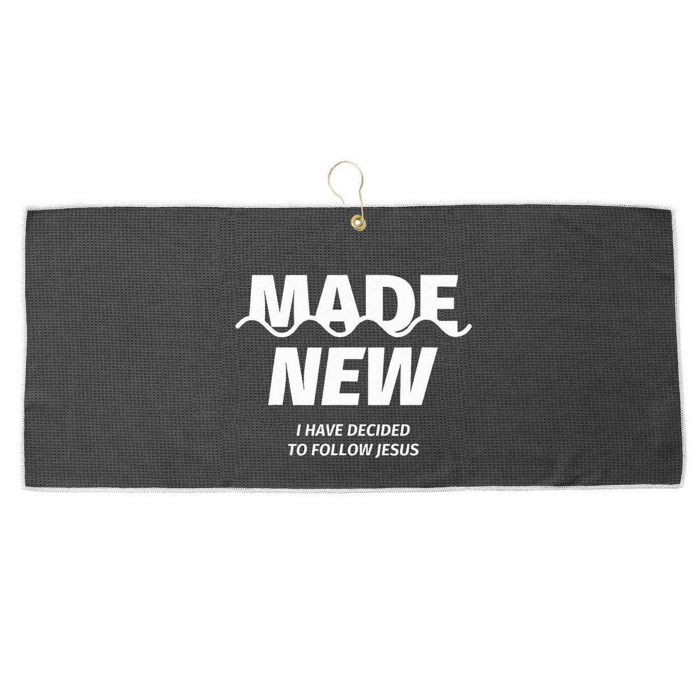 Baptism  Made new I have decided to follow Jesus Large Microfiber Waffle Golf Towel