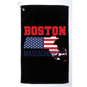 Boston Massachusetts New England Cape Cod Usa Flag Sports Platinum Collection Golf Towel