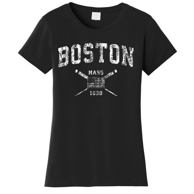 Boston Ma Nautical Vintage Us Flag Women's T-Shirt