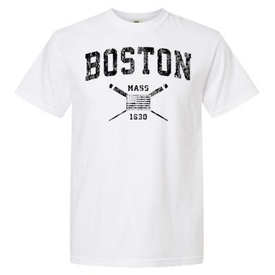 Boston Ma Nautical Vintage Us Flag Garment-Dyed Heavyweight T-Shirt