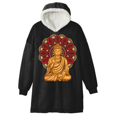 Buddha Monk Namaste Buddha Day Smile Happy Laugh Buddhism Cool Gift Hooded Wearable Blanket