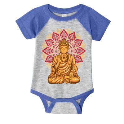 Buddha Monk Namaste Buddha Day Smile Happy Laugh Buddhism Cool Gift Infant Baby Jersey Bodysuit