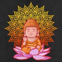 Buddha Monk Namaste Day Smile Happy Laugh Buddhism Gift 7 Panel Mesh Trucker Snapback Hat