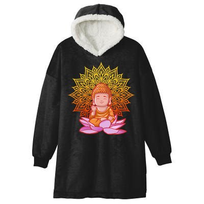 Buddha Monk Namaste Day Smile Happy Laugh Buddhism Gift Hooded Wearable Blanket