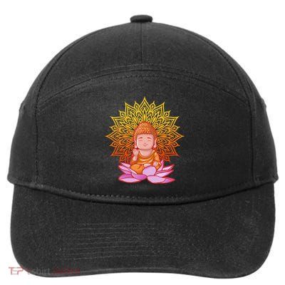 Buddha Monk Namaste Day Smile Happy Laugh Buddhism Gift 7-Panel Snapback Hat