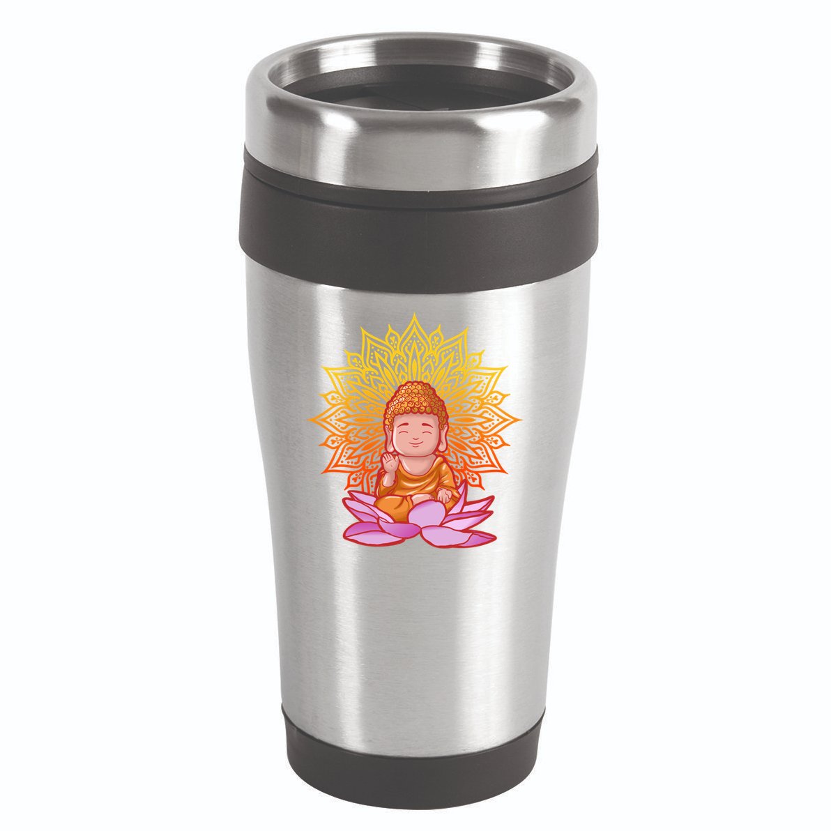 Buddha Monk Namaste Day Smile Happy Laugh Buddhism Gift 16oz Travel Tumbler