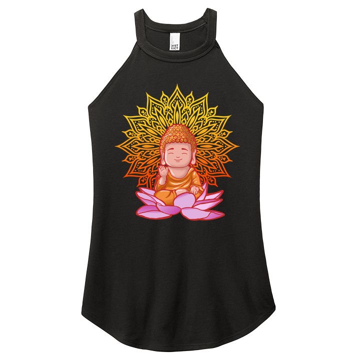 Buddha Monk Namaste Day Smile Happy Laugh Buddhism Gift Women's Perfect Tri Rocker Tank