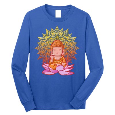 Buddha Monk Namaste Day Smile Happy Laugh Buddhism Gift Long Sleeve Shirt