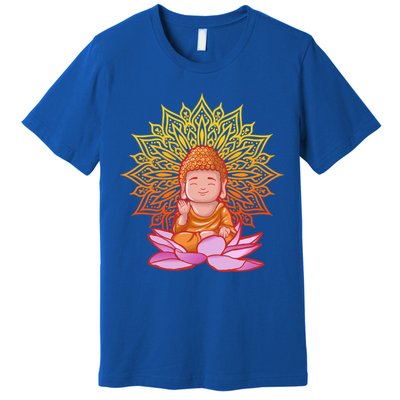 Buddha Monk Namaste Day Smile Happy Laugh Buddhism Gift Premium T-Shirt
