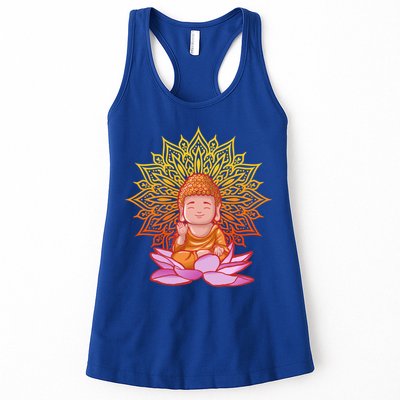 Buddha Monk Namaste Day Smile Happy Laugh Buddhism Gift Womens Tank Top