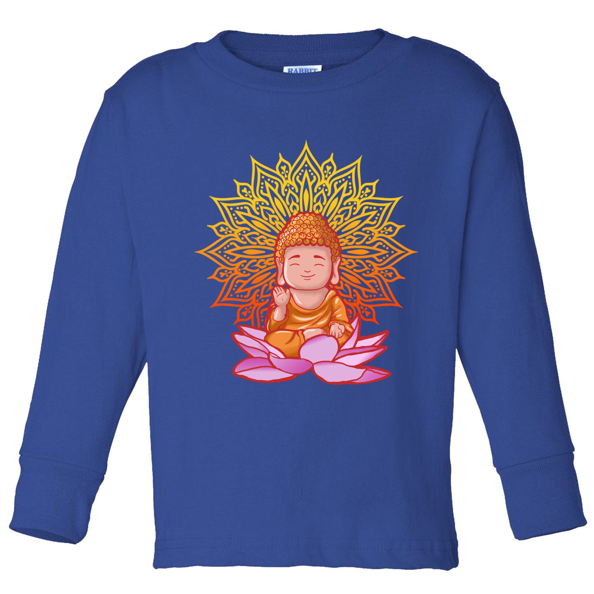 Buddha Monk Namaste Day Smile Happy Laugh Buddhism Gift Toddler Long Sleeve Shirt