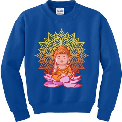 Buddha Monk Namaste Day Smile Happy Laugh Buddhism Gift Kids Sweatshirt