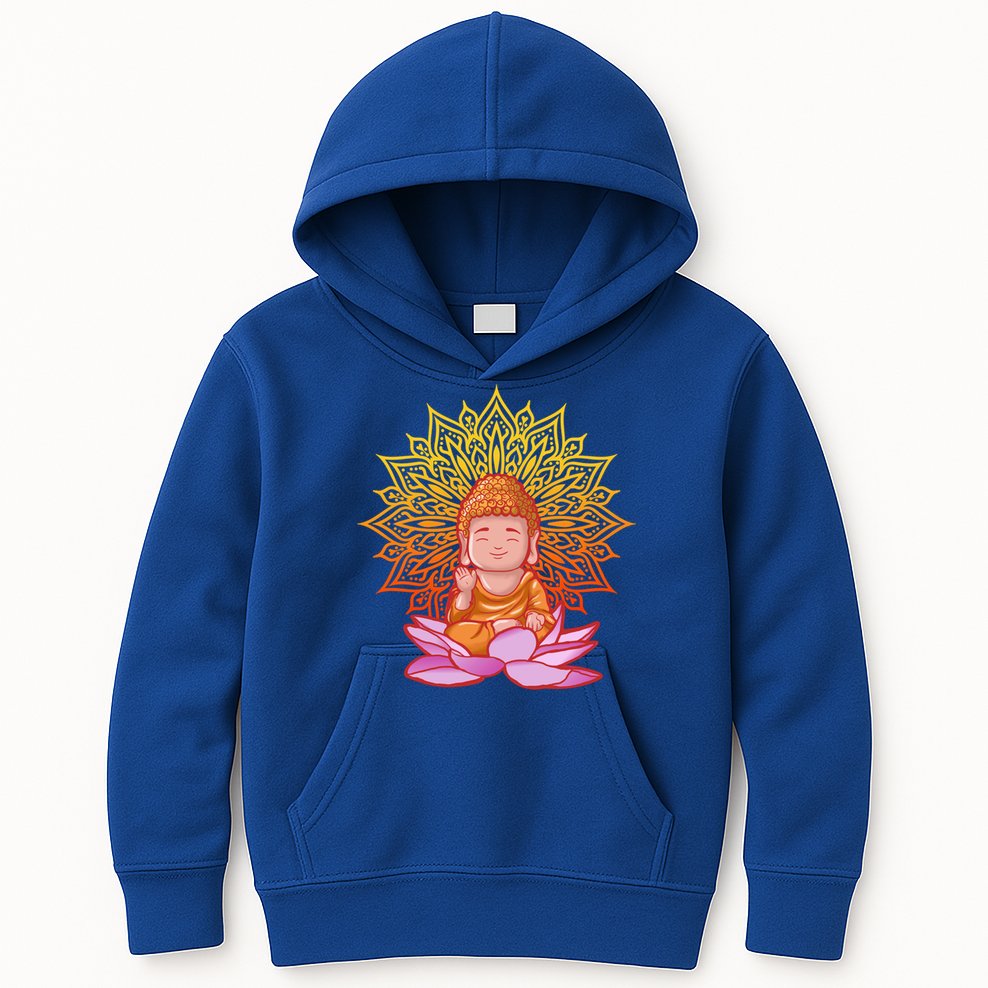 Buddha Monk Namaste Day Smile Happy Laugh Buddhism Gift Kids Hoodie