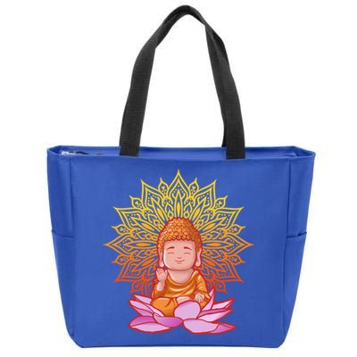 Buddha Monk Namaste Day Smile Happy Laugh Buddhism Gift Zip Tote Bag