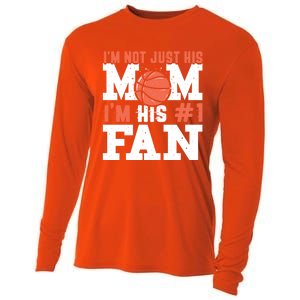 Basketball Mother Number 1 Fan Cool Gift Basketball Mom Cute Gift Cooling Performance Long Sleeve Crew